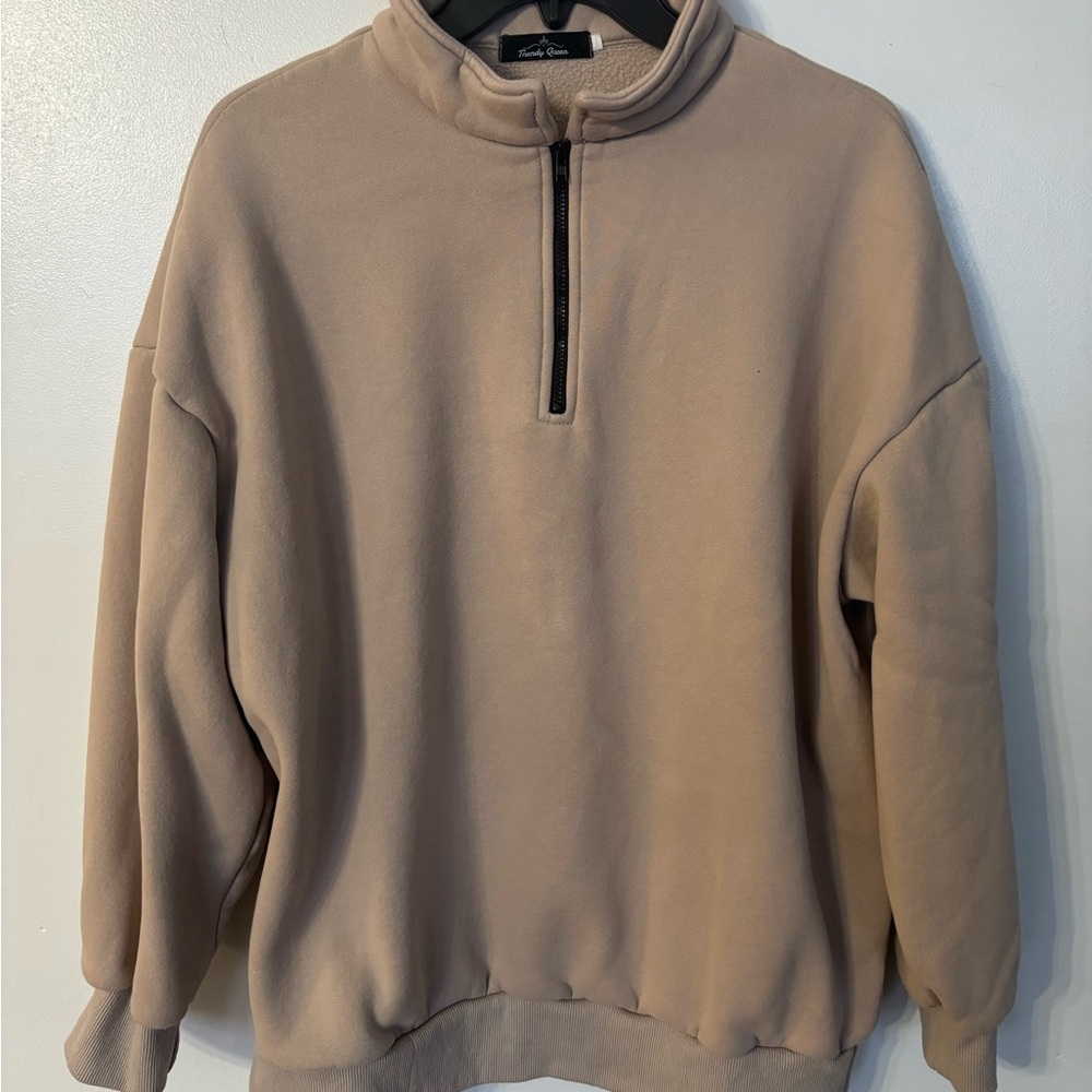 Trendy Queen Women's Half Zip Pullover Long Sleeve Sweatshirt Hoodie